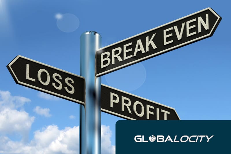 a sign with profit and loss